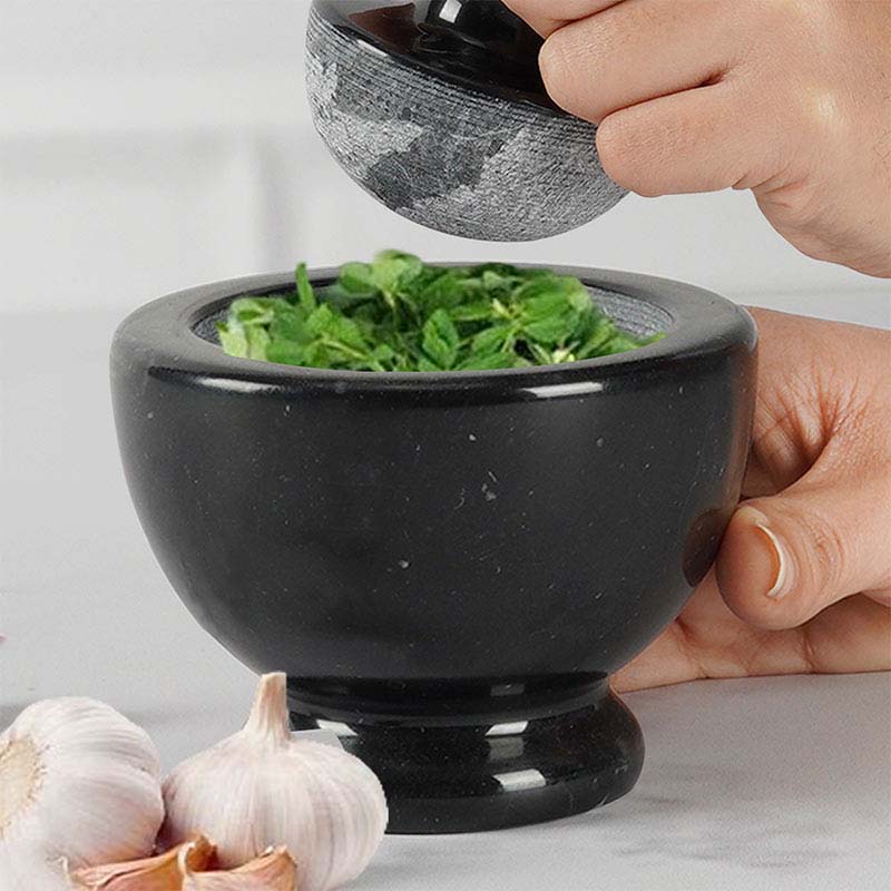 Big Mortar and Pestle 4x4.5 Inches - Grinder for Spices