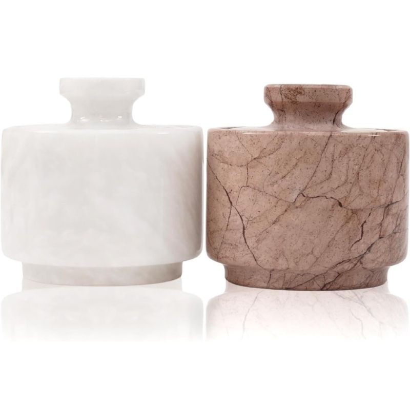 Salt Cellar 3" Inch White and Marinara Spices & Salt Containers For Kitchen Storage Countertop